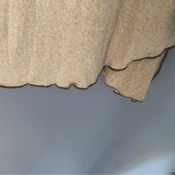 Anthropologie Magnolia LA Cream Blouse with Brown Lace & Velvet Accents Size M - Picture 8 of 14